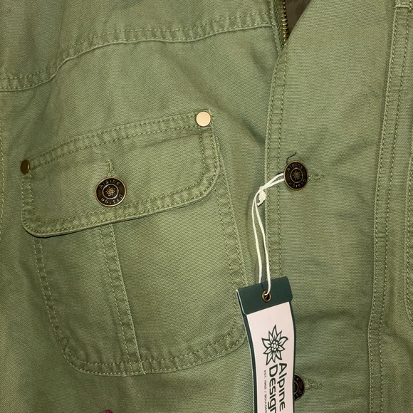 Alpine Design Women’s Quilted Chore Coat Olive Green Medium NWT - Picture 6 of 8